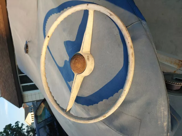 Chevy  Steering Wheel 1951 1952 1953 1954 Chevrolet Patina Center Two Spoke 18" 3