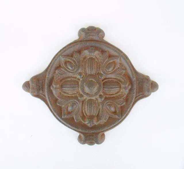Antique Decorative Architectural Ornamental Iron Piece (9.1'' X 10.2'')