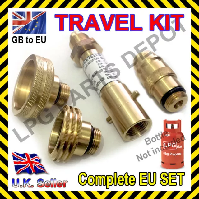 LPG GPL ADAPTER SET GB to EU gas propane bottle FRANCE GERMANY SPAIN all  EUROPE £49.94 - PicClick UK