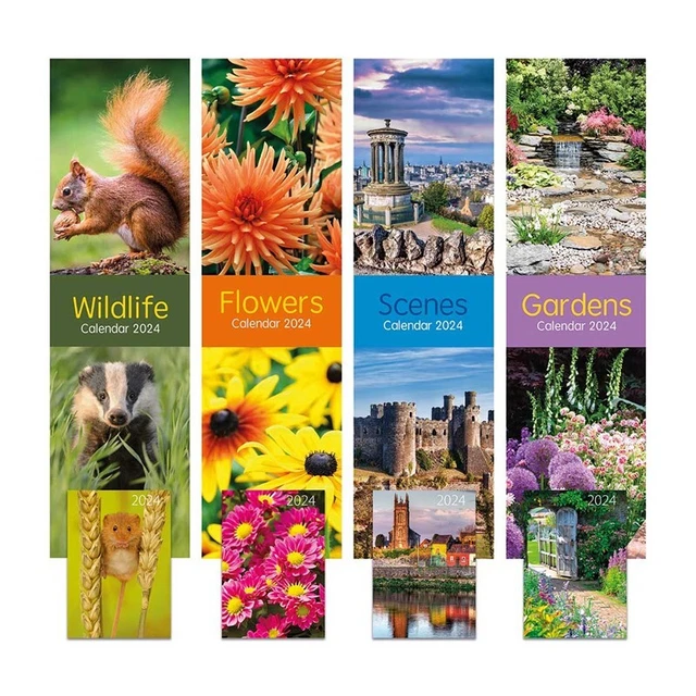 2024 WALL SLIM Calendar New Year One Month View Home Calendar & Pocket