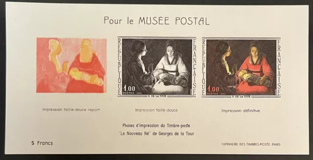 Frankreich, Vignetten-Block "Pour le Musee Postal", 5 Francs, Gemälde
