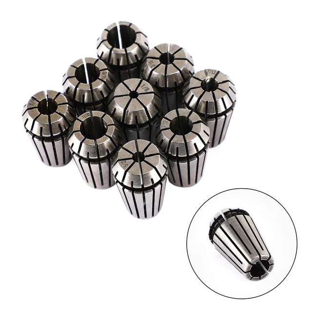 9Pcs ER16 Spring Collet 1/8"-3/8" For CNC Milling Lathe Tool Workholding SF