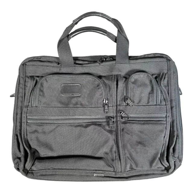 Tumi Alpha Black Ballistic Nylon Organizer Briefcase Laptop Shoulder Bag