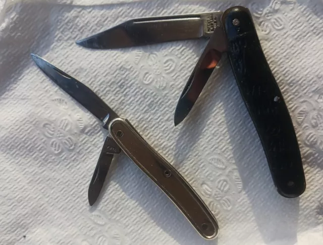Vintage Unknown & Colonial Pocket Knife Lot Two Knives 2 Blade USA