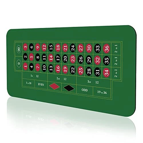 YUZPKRSI 70" x 35" Roulette Casino Mat Roll-up Poker Mat for Table with Carry...