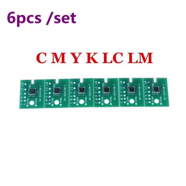 6pcs/set Permanent Roland XC-540 ECO Solvent MAX Chips CM YKLCLM