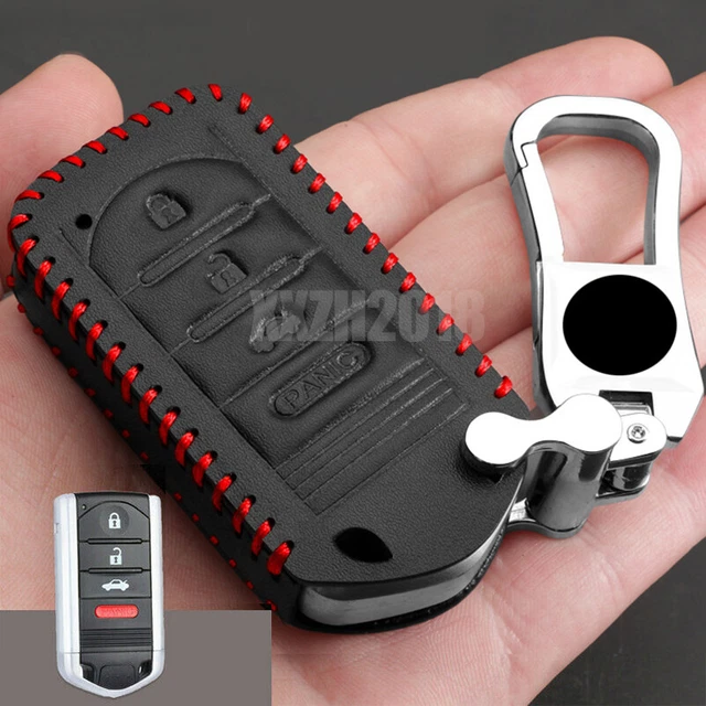 For Acura TL RDX ZDX ILX Genuine Leather Car Remote Key Fob Case Cover Bag Shell