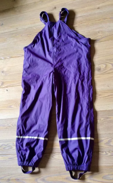 Matschhose, 122/128, gefüttert, lila, Mädchen, Outwear, Latzhose, Regenhose