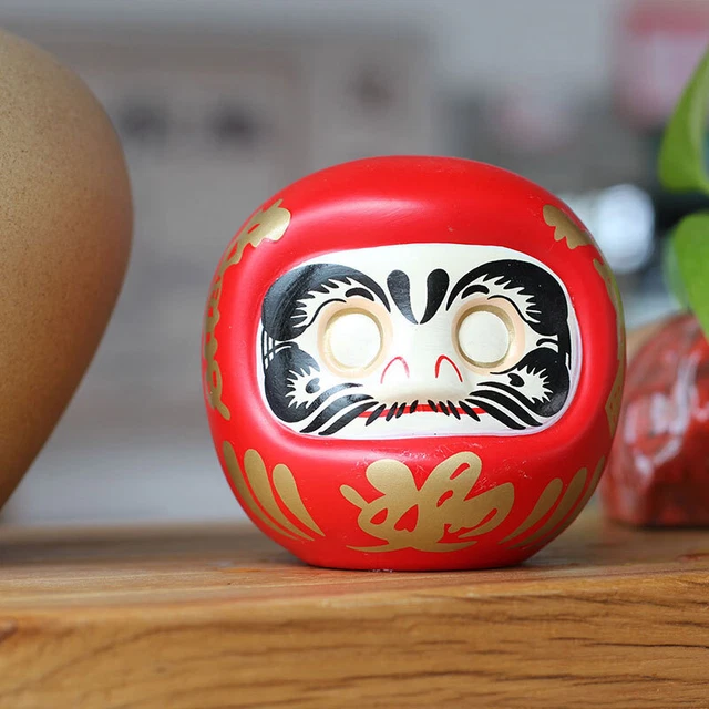 4 Inch Japanese Ceramic Daruma Doll Lucky Cat Fortune Ornament Money Box OfY Jf