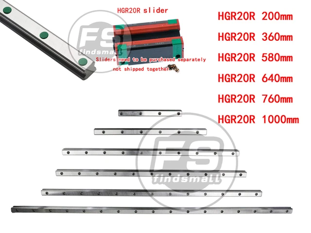 thumbnail image 2 of Hiwin HGR20R Linear Guideway Rail – HGR20 Series, Up To 4000mm Long (Made In Taiwan) 2 of 4