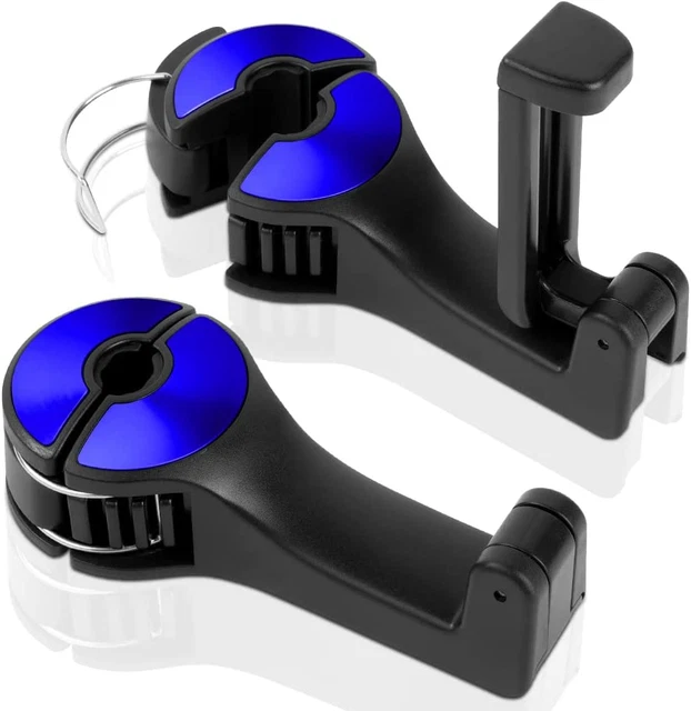 Gancio per Poggiatesta Auto, 2 Pezzi 2 in 1, Con Supporto per Cellulare, Gancio