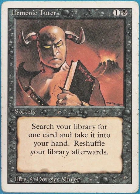 Demonic Tutor Revised HEAVILY PLD Black Uncommon MTG CARD (ID# 384175) ABUGames