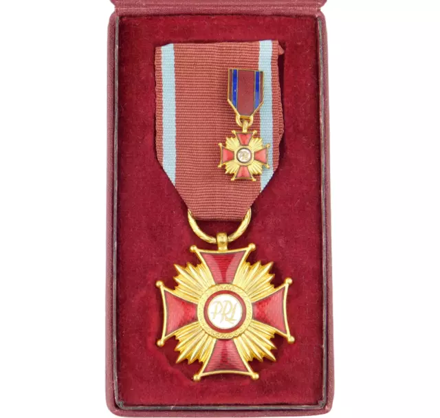 2858 Ww2 Miniature +  Polish 1St Class Cross Of Merit Poland