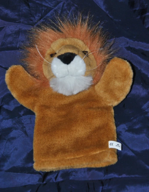 Peluche Doudou Marionnette Lion Marron Roux CP INTERNATIONAL 25 Cm Etat NEUF