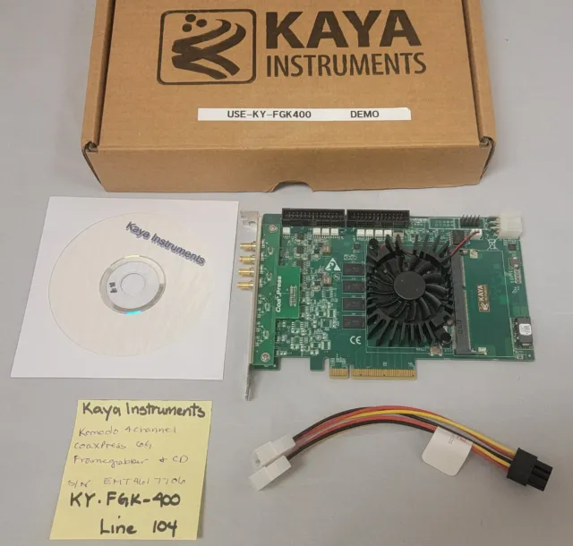 Kaya KY-FGK 400 -  Komodo 4CH CoaXPress, CD and power cable; Single Quad