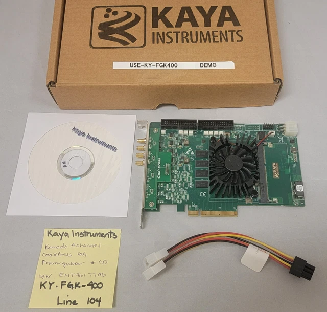 Kaya KY-FGK 400 -  Komodo 4CH CoaXPress, CD and power cable; Single Quad