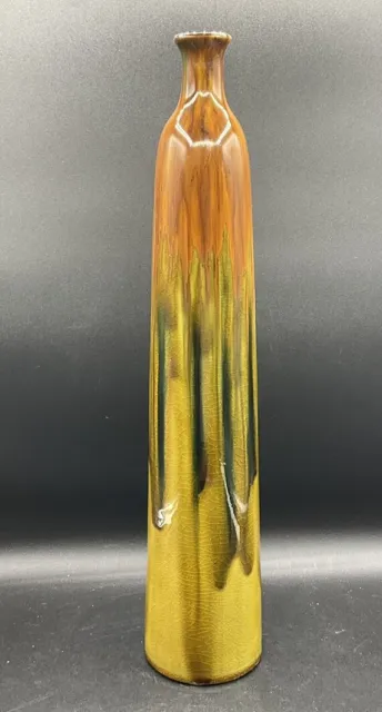 Vintage Mid Century Drip Glaze Tall Vase