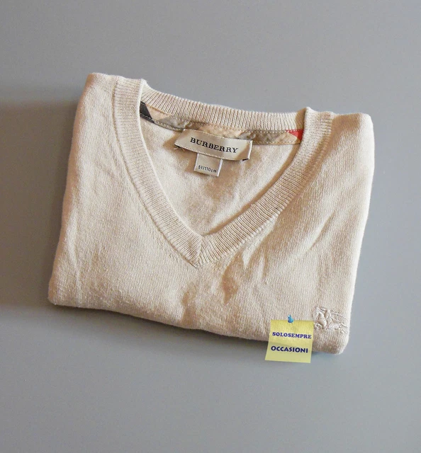 Maglione maniche lunghe Burberry Bambino Bambina Cotone cashmere 5 anni beige