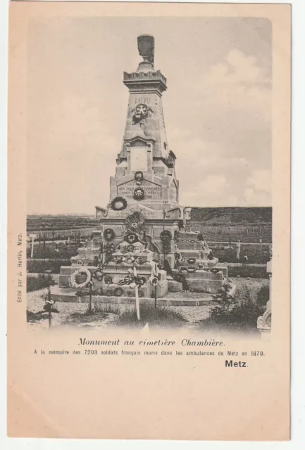 METZ  - Moselle - CPA 57 - Monument Soldats Français 1870 Cimetiere Chambiere