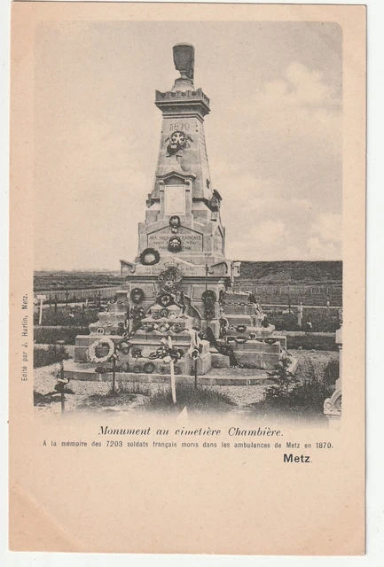 METZ  - Moselle - CPA 57 - Monument Soldats Français 1870 Cimetiere Chambiere