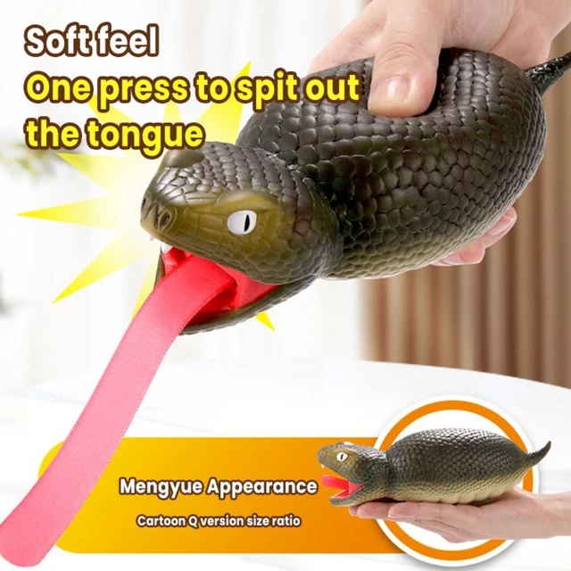 Stretch Squeezing Finger Press Snake Toy Tongue Spitting Snake Trick  Gift
