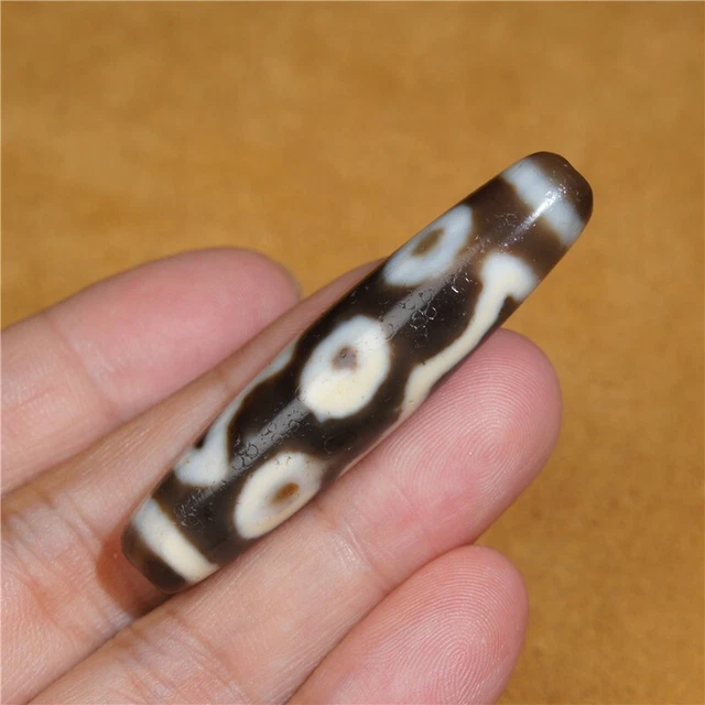 Ancient Tibetan DZI Beads Old Agate Rare Vajra 3 Eye Totem Amulet Pendant GZI