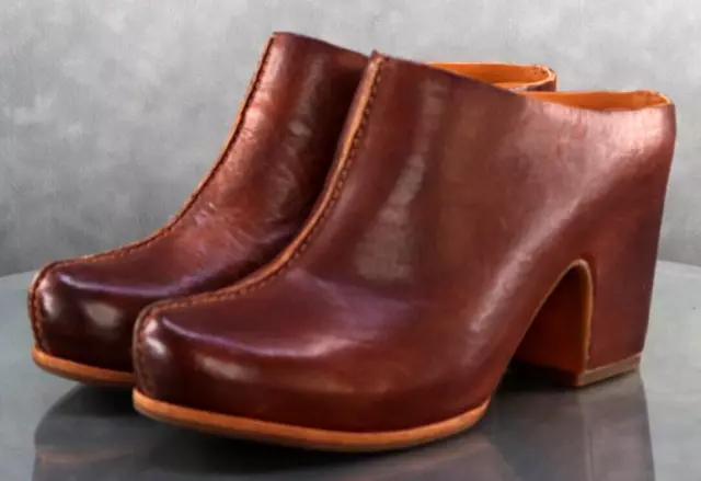 Kork Ease Sagano $185 Women's Heeled Mule Shoes Size 9 Leather Brown