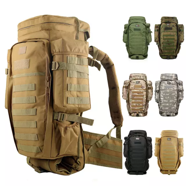 56L LARGE MILITARY Tactical Backpack Rifle Bag Army Hiking Molle Bag ...
