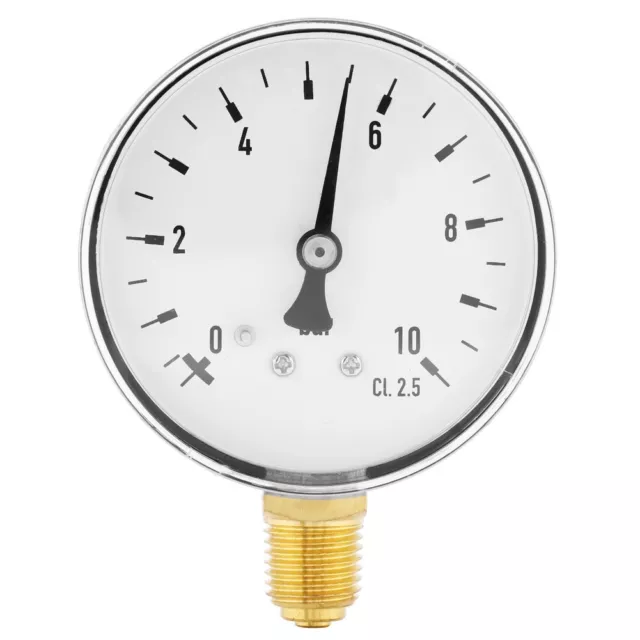 Air Oil Water Pressure Gauge 1/4 Inch NPT 0-10 Bar Side Mount Manometer KMY