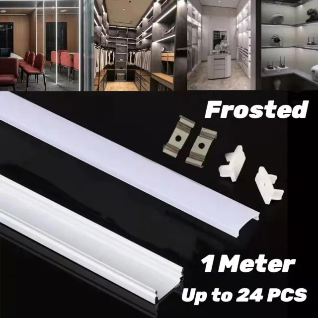 Upto 24x Aluminium Cover Line Holder Led Light Channel Strip lights Bar Profile