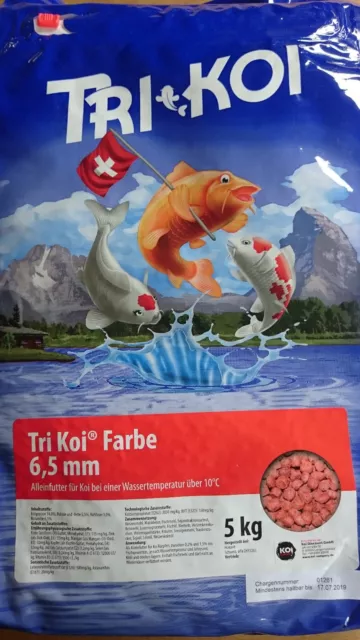 Tri Koi Farbe - farbförderndes Koifutter aus der Schweiz - 6,5 mm - 5 kg