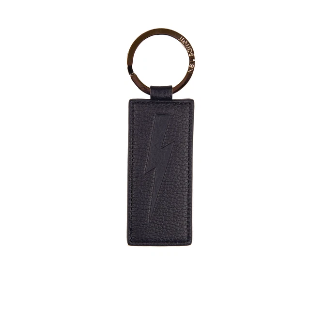 Neil Barrett Blue Leather Keychain One Size Blue