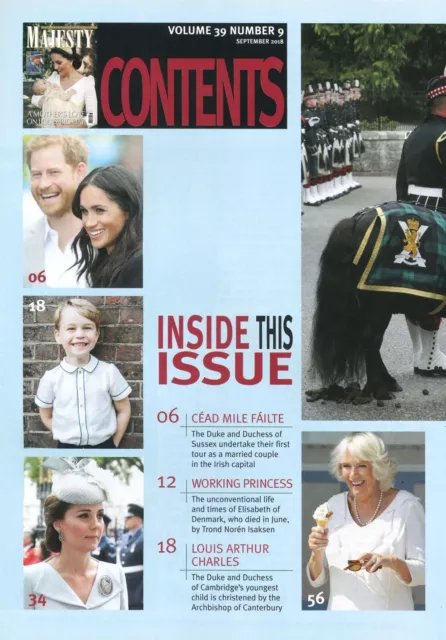 Majesty Magazine, Kate Middleton, Prince Louis, Queen Elizabeth, RAF, Sept 2018 2