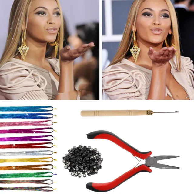 Hair Tinsel Tool Kit, Looping Tool Plier and Beads for Installing Pony  Tinsel 