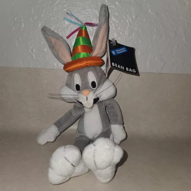 VTG WB Warner Bros Studio Store Birthday Bugs Bunny 12" Plush NWT Bean Bag