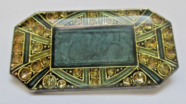 Broche Vintage En Émaux D'Art - Création Unique - Bijou Ancien Magnifique Patine - Occasion