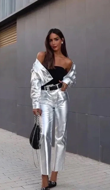 Metallic jeans zara shop