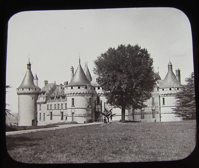 GWW Glas magische Laterne Rutsche CHAUMONT CASTLE C1890 FRANKREICH