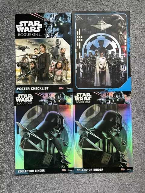 2016 Topps Star Wars Rouge One Binder Cover Art x2 & Poster Card Checklist