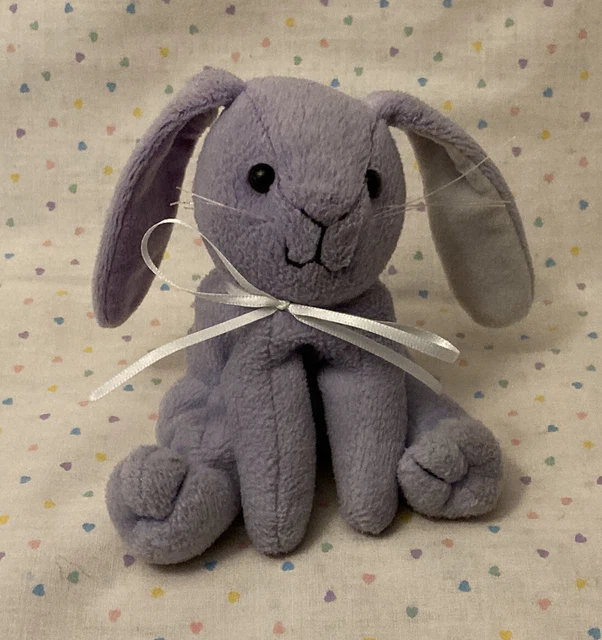Vintage 1996 Zangeen Pastel Lavender Purple Bunny Rabbit Beanbag Plush 5”