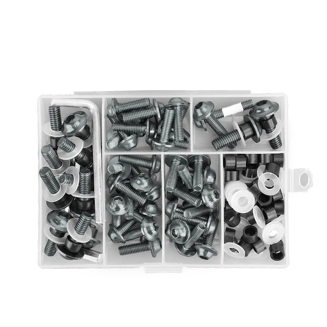 158x Motorbike Titanium Fastener Clip Screw Kit Windscreen Fairing Bolt Y3