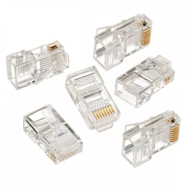 100 Pièces Connecteur Lan CAT5 8 Pôles Ethernet Fiche Lan RJ45 Réseau Internet