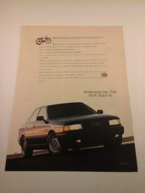 Vtg 1987-1988 Car Print Ad - '88 AUDI - INTRODUCING THE NEW AUDI 90