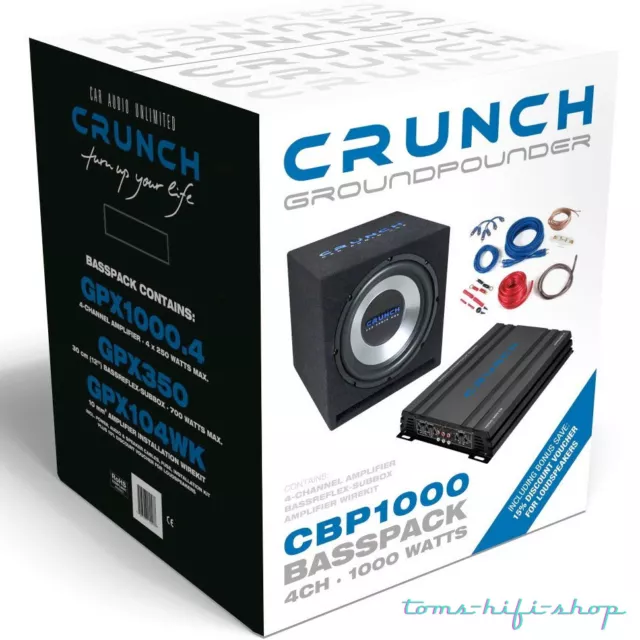 Crunch CBP-1000 Watt Bass Set Auto Hifi Komplettanlage Subwoofer Verstärker PKW