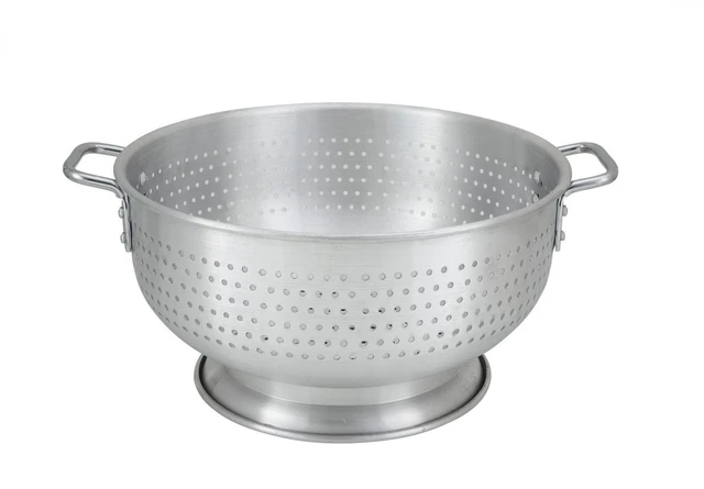 Winco ALO-16BH, 16-Quart Aluminum Colander with Base and Handles