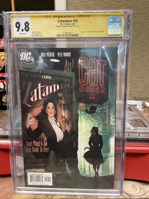 CATWOMAN #50 (Adam Hughes Zatanna Cover) CGC 9.8 MT DC Comics 2006 Signed Yellow
