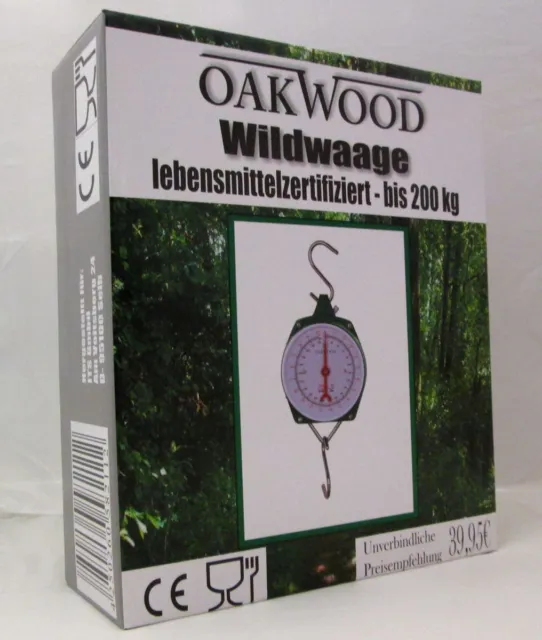 Oakwood Wildwaage Hängewaage Zugwaage Fischwaage Waage Jagd bis 200Kg  582105
