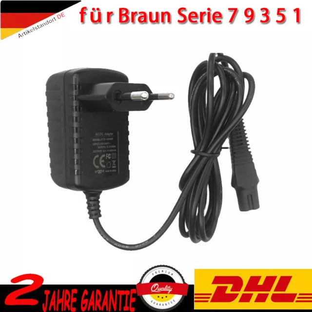 Rasierer Ladegerät Netzteil Ladekabel Charger Zubehör für Braun Serie 7 9 3 5 1