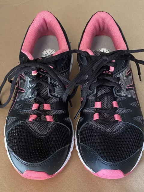 asics Gel Women's Black/Pink/Silver Lace Up Sneakers. Size 5. Athletic Shoes.