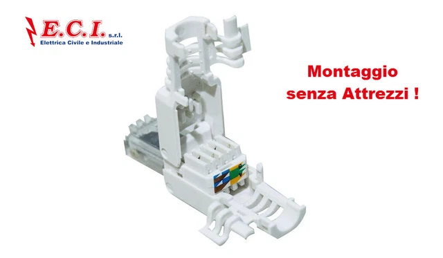Lot 4 Connecteurs RJ45 Cat 7 Sans Outils – 10 Gbit/s, Contacts Dorés, Blindés, Pour Câble LAN